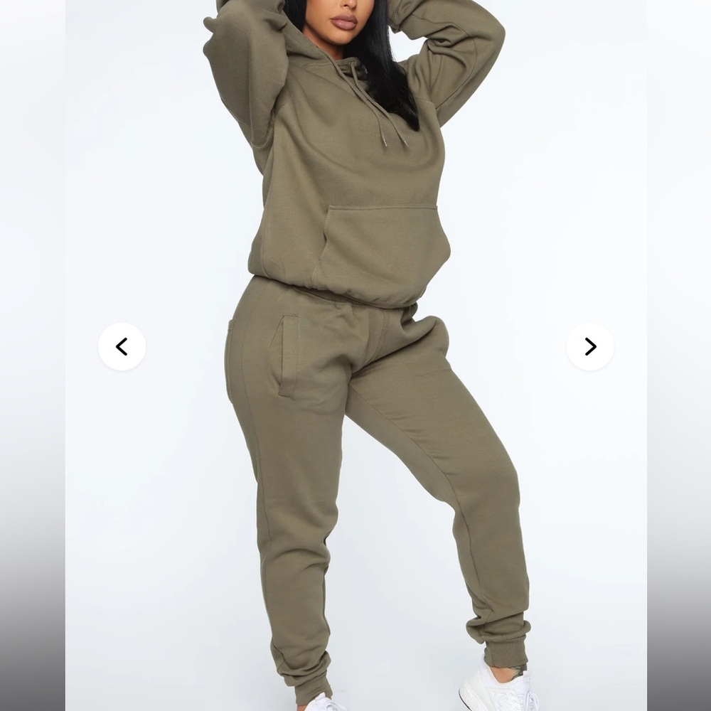 Fashion Nova Stole Your Boyfriend's Oversized Jogger Set Olive Green